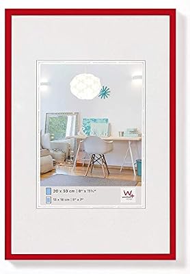 WALTHER Lot de 5 Cadres Photo Plastique New Lifestyle 30x40 Rouge