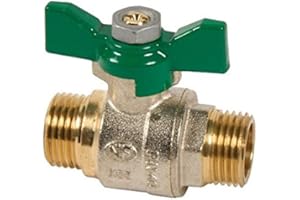 DIPRA - Vanne à Sphère Papillon - Passage Intégral - Raccords Mâle/Mâle 15/21 - Certifiée NF