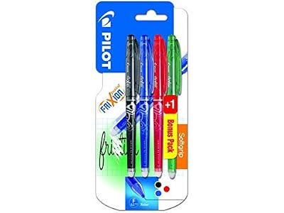 Pilot 2264B3 / Frixion Point Lot de 3 stylos roller Noir/bleu/rouge + 1 stylo gratuit(aléatoire)- 0.5 mm - Rechargeable