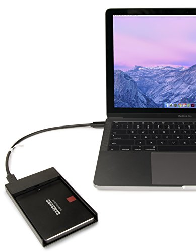 Easy-Transfer USB 3.1 Gen 2 SATA 6,3 cm Tragbare SSD/HDD Gehäuse (Thunderbolt 3 Port Kompatibel, inklusive beiden usb-c & USB 3.0 Kabel, passt 6,3 cm SSDs und Festplatten bis 11 mm) - 3