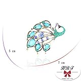 HABI Brosche für Damen Pfau-Form Design Modeschmuck für Party , Kostüm , Hochzeit , Festival . Mit Kristall ,Strass Dekoration Modeschmuck - 