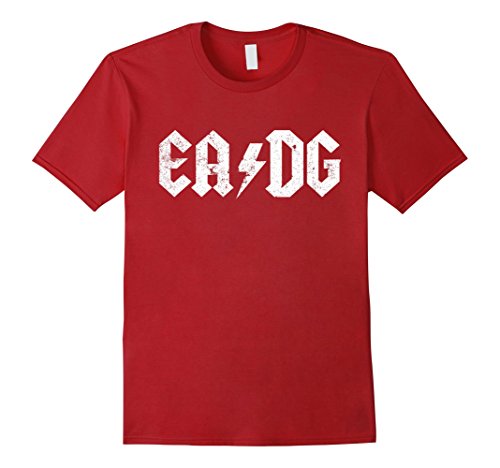 Men's Bass Player T-shirt E A D G Strings of the Bass Medium Cranberry