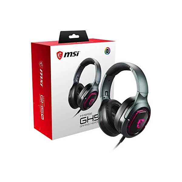 MSI Immerse GH50 - Auriculares USB, Sonido Virtual 7.1, RGB Mystic Light