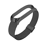Webla Black Millet Armband Schnalle Metall Armband Mailand Armband Edelstahl Milanese Armband Luxus Metall Armband Für Xiaomi Mi Band 3 (Schwarz)