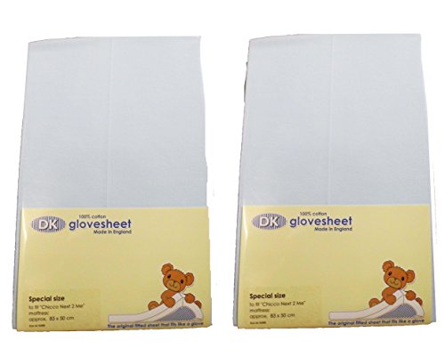 DK Glovesheets Two Fitted 83 x 50cm Crib Sheets 100% Combed Jersey Cotton - To Fit Chicco Next 2 Me Crib - BABY BLUE - TWO PACKS