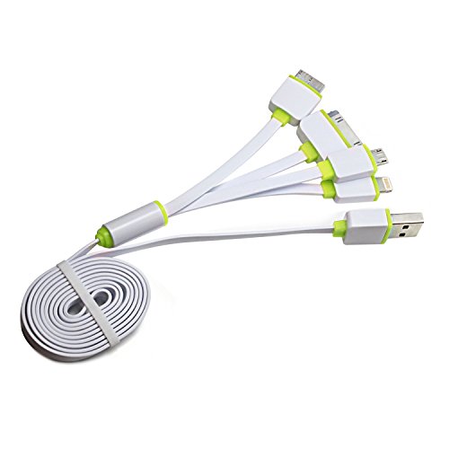Timorn Multi Ladekabel 4 in 1 USB Kabel Mehrfach Adapter Stecker mit 8 Pin Beleuchtung / 30 Pin / Micro USB 2.0 / Micro USB 3.0 Anschlüsse für iPhone 6, 5, 5S, USB Micro für Samsung Galaxy S6 S5 S4, Anmerkung 3, Energien Bank Tragbare Ladegerät und mehr (Grün) - 6