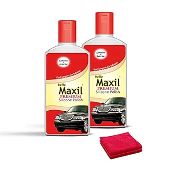 BELLEMAXIL Multipurpose Premium Liquid Silicon Polish Specially for Car Interior, Exterior and Tyres with 2 Microfiber Cloth (PACK OF 2)