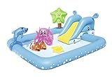 planschbecken mit rutsche test Wasserkapazität: 308 Liter Bestway Wasserspielcenter Aquarium 239 x 206 x 86 cm