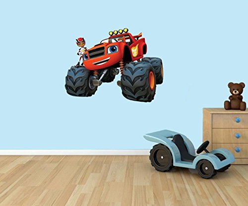Blaze & the monster machines HD window wall vinyl sticker - suitable for walls, doors and glass windows. (Extra Large 75cm x 58cm) by PPS
