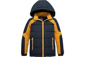 ZSHOW Giacca con Cappuccio Antivento Giubbotto Impermeabile Invernale Caldo Cappotto da Montagna Spesso Parka Trapuntato Casual Bambino