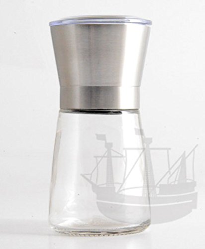 Die neue Allrounder Glasmühle in Edelstahloptik! Für Salz, Pfeffer und Gewürze, 13 cm - 2