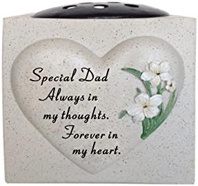 David Fischhoff Special Dad Lily Heart Rose Bowl, Stone, Grey, 14 x 14 x 14.5 cm