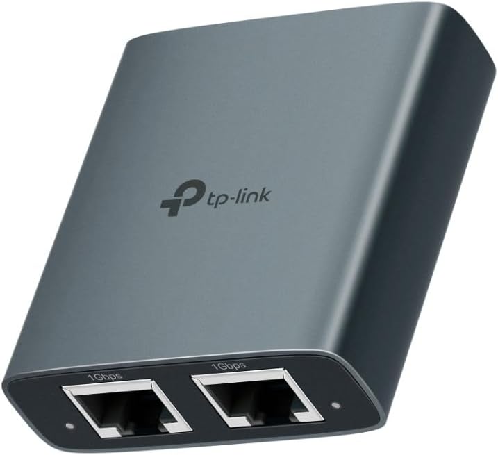 TP-Link EH210 Gigabit Ethernet Splitter 1 to 2, RJ45 LAN Çoğaltıcı 1000 Mbps, USB-C Güçlü, Dual Port Ethernet Bölücü, Tak Çalıştır Network Splitter