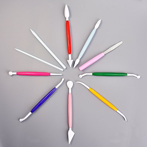 Outus 10 Stück Kunststoff Keramik ToolsTöpferei Werkzeug Ton Skulptur Carving für Formgebung und Sculpting (Verschiedene Farben) - 5