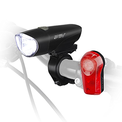 BV LED Sicherheitslicht Set, Sport Beleuchtung, LED Frontlicht und Rücklicht Set, Super Bright 1-watt Headlight and 1/2-watt Taillight Safety Light Set