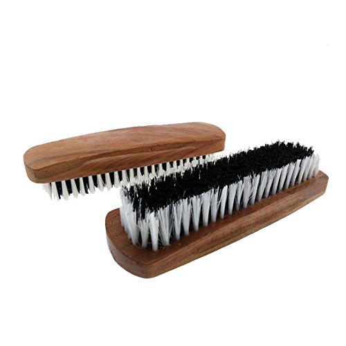 Preisvergleich Produktbild Hrph Professionelle Holzgriff Schuhe Glanz Pinsel Polnisch Borste + Plastic Buffing Pinsel
