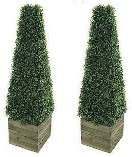 2 x Artificial Trees 3ft Pyramid Cones - Indoor artificial trees - Topiary trees