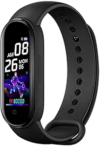 Asseltec M5 Smart | Health | Band | Immunity/Activity |BP/Heart Rate/Sleep Tracker Stop Watch for Men/Women/Boys/Girls - Messages Alert Android & iOS Mobile Smart Phone , Black