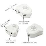 Jindia Bewegung aktiviert Bett Licht, Flexible LED Streifenlicht, Auto Ein/Aus Bewegungsmelder Nachttischlampe, Bewegung aktivierte LED-Lichtleiste (zwei Sensoren) - 3