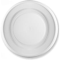 396 Piatti Fondi In Plastica Rigida | Riutilizzabili Fino A 20 Volte | Ø22 Cm | Bianchi - Foto 14