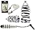 Price comparison product image Emartbuy Trio Pack For ZTE Q7-C / ZTE Blade Q+ - Zebra Black / White Bullet 1 Amp USB Car Charger + White Mini Metallic Stylus + White Flat Anti-Tangle Micro USB Sync / Transfer Data & Charge Cable