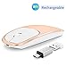 Produktbild FairOnly Kabellose Maus aus Aluminiumlegierung, USB wiederaufladbar, leise gold