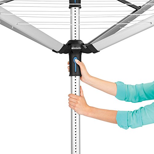 Brabantia Lift-o-Matic Advance Wäschespinne, mit Kunststoff-Bodenanker zum Einbetonieren, Schutzhülle und Klammerbeutel, 50 m Soil Spear - 2
