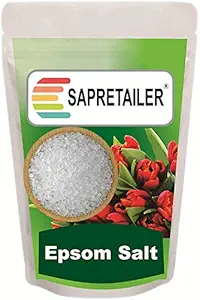 SAPRETAILER Epsom Salt | Magnesium Sulphate Fertilizer for Plants | Bath | Pain Relief 1 Kg