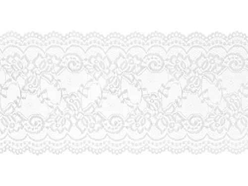 Tischband Spitze auf der Rolle weiß 0,15 Meter x 9 Meter