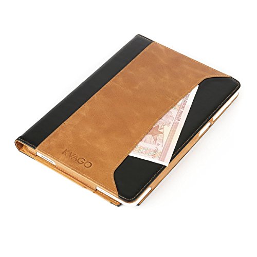 Samsung Galaxy Tab A 10.1 mit S Pen Fall, kvago Premium Echt Leder Schutzhülle mit Ständer Feature Big Card Slot Cash Inhaber Folio Flip Cover für Samsung Galaxy Tab A 25,7 cm 2016 sm-p580 P585 S Pen Version (Galaxy Tab A6 10.1) braun braun - 6