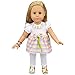 Produktbild YUYOUG Puppen Kleidung Weiße Kleidung Set w / Pretty Rainbow Strips Outfit für 18-Zoll-American Girl Doll und Anderen 16 Zoll 18 Zoll Puppen
