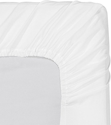 Utopia Bedding Fitted Sheet Single, White - Deep Pocket 14 inch (35 cm) - Easy Care - Soft Brushed Polyester Microfibre Fabric - Shrinkage and Fade Resistant - Bottom Sheet