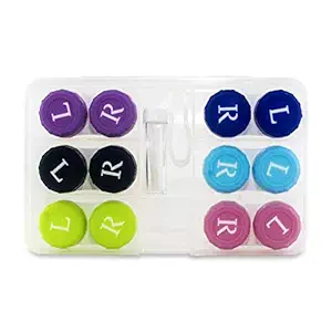 Visions India Travel Contact Lens Case Kit With 6 Lens Case, Solution Bottle, Lens Plucker And Lens Holder Stick (Mix Colours)