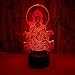 Produktbild 3D LED Optische Täuschung Die Lampen Nachtlicht 7 Farben Kunst Skulptur Buddha-Figur Lichter Mit USB Kabel Schlafzimmer Schreibtisch Tischdekoration Die Lampe Für Kinder Erwachsene Geschenk