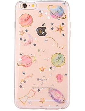 iPhone 8 Hülle,Mo-Beauty® für iPhone 7/8 Ultradünne Silikon Gel Schutzhülle Durchsichtig,Bling Star Muster Bling...
