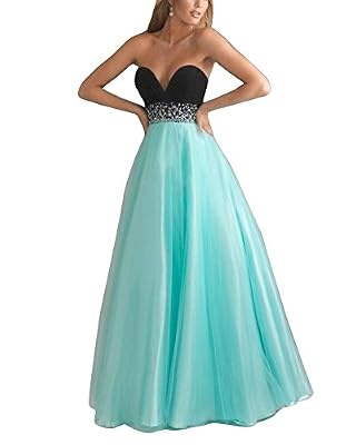 Gladiolus Femme Robe Mariage Longue Bustier de Paillettes Robe Princesse Pour Cocktail Party Mariage Soirée Bleu Ciel S