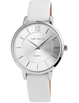 Just Watch Damen Armbanduhr JW11517 Lederband Analog Quarz Weiß JW11517SL-WH
