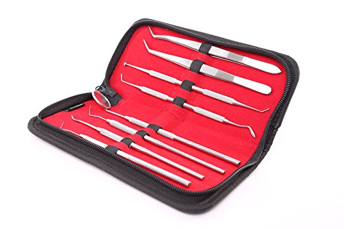 Einführungspreis! 8er Dental Set Zahnreinigung Zahnsteinentferner Sonde Zahnpflege Edelstahl Instrument Zahnsteinkratzer hochwertige Profiqualität von MedTekCo lebenslange Garantie - 2