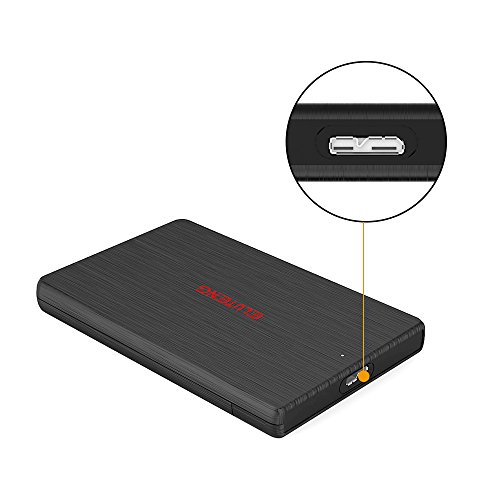 ELUTENG Externe Festplatten Gehäuse USB3.0 zu SATA3.0 Hard Disk Enclosure für 2.5 Zoll HDD / SSD Gehäuse Werkzeuglos in Schwarz - 6