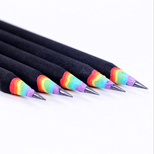 Yalulu 10 Stück Regenbogen Entwurf Schreiben Malen Zeichnen Hochwertiges Schreiben Bleistift-Set - 3