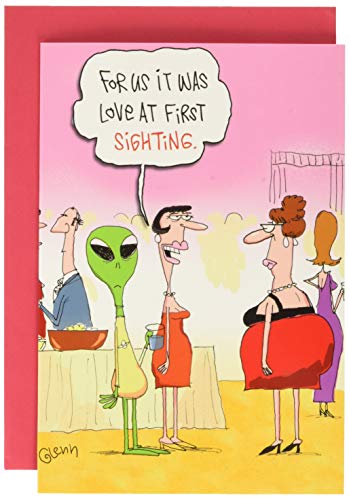 2214 'amor a primera Avistamiento' - divertido día de San Valentín tarjeta de felicitación con 5 "x 7" sobre por NobleWorks