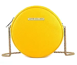 ASTIR COLLEEN Womens & Girls Sling Bag - Round Plain (Yellow)