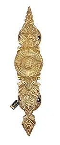 Two Moustaches Ethnic Indian Design Brass Door Handle (Standard Size; Antique Brown)