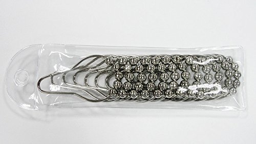 OUTOWIN Duschvorhang Haken 12 Stück, Edelstahl rostfrei, Farbe: silber - 5
