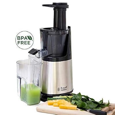 Russell Hobbs Extracteur de Jus Fruits et Légumes, Plus Petit, Plus Silencieux, Double Sens, Séparateur Mousse, Réservoir Pulpe, 2 Tamis, Nettoyage Facile - 25170-56