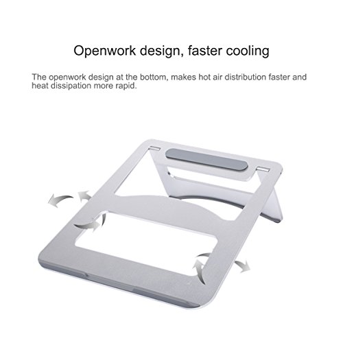 XFAY Ergonomic Aluminium Portabler Kühlend Laptopständer Notebookständer für Laptops, Notebook PC, MacBook (Silber) - 6