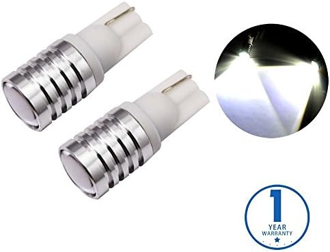 NBKMC Bright 3W CREE Projector LED Bulbs for Interior Car Lights License Plate Dome Map Courtesy Side Marker T10 168 194 2825 W5W 6000K Xenon White