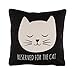 Produktbild Katzen Kissen mit Füllung RESERVED FOR THE CAT schwarz weiß 40x40cm