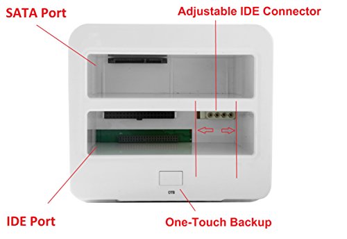 Ronsen 895U3ISC Externe Festplatte Docking Station – USB 3.0 Dual Bay Festplattenleser für 2,5 / 3,5 Zoll IDE und SATA I / II HDD SSD, mit All-in-1 Kartenleser (SD / XD / Micro SD / TF / MS / M2 / CF / MD Karte) und One Touch Backup Funktion, Unterstützung 2x 8TB, Tool-Free - 4