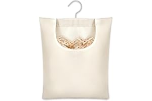 YZROHYI Borsa per Mollette con Gancio, Porta Mollette Bucato da Esterno Stoffa, Sacchetto Portamollette Tessuto, Porta Pinze Bucato, Cestino Mollette da Appendere per Riporre le Mollette da Bucato